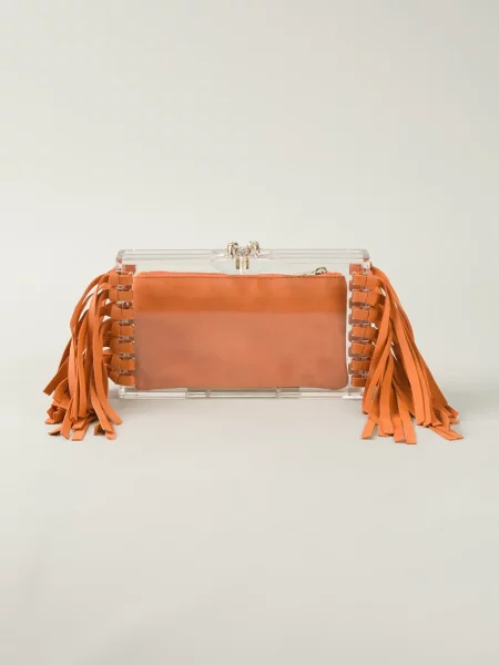Geantă plic Charlotte Olympia galben