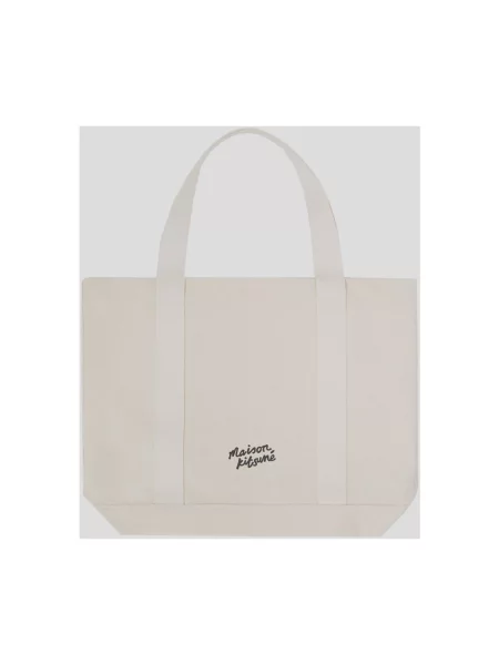 Torebka Maison Kitsune z nadrukiem beżowa