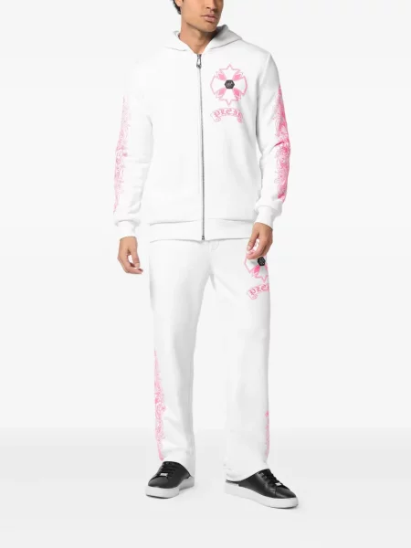 Hanorac cu glugă Philipp Plein alb