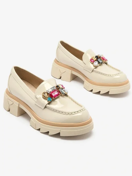 Mocasini Resti de lac cu strasuri