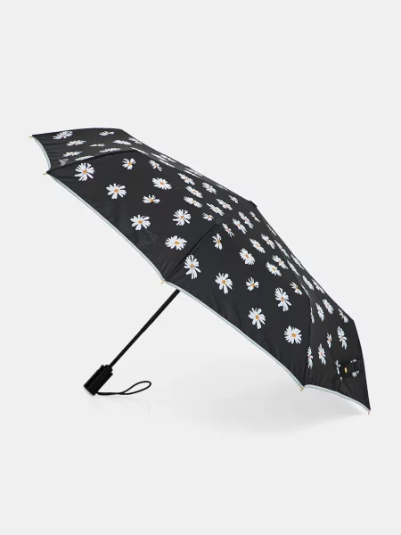 Parasol Moschino z logo czarny