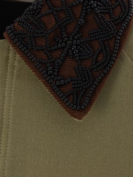 Geacă Namacheko cu broderie din canvas verde