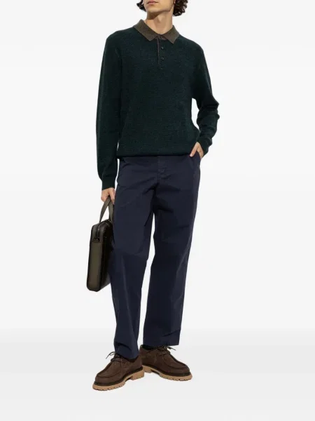 Tricou polo Paul Smith de mătase verde