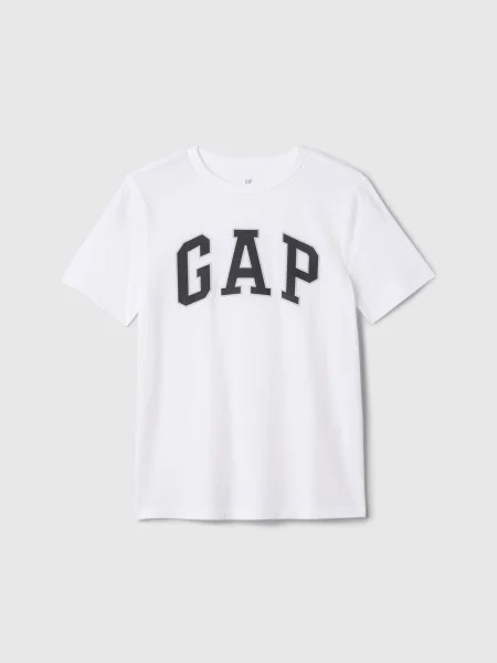 GAP Tricou gri / negru / lână alb