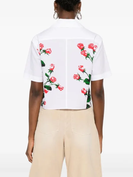 Cămașă Loewe cu model floral cu imagine alb