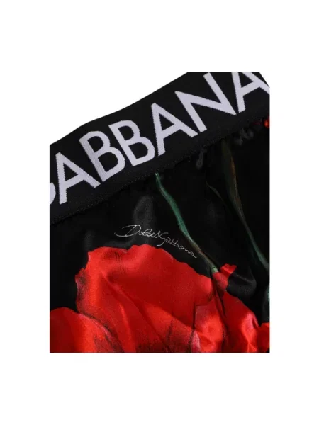 Haftowane majtki Dolce And Gabbana w kwiatki z siateczki czarne