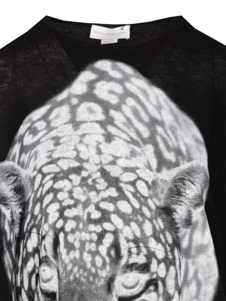 Tricou Stella Mccartney cu imagine cu model leopard negru