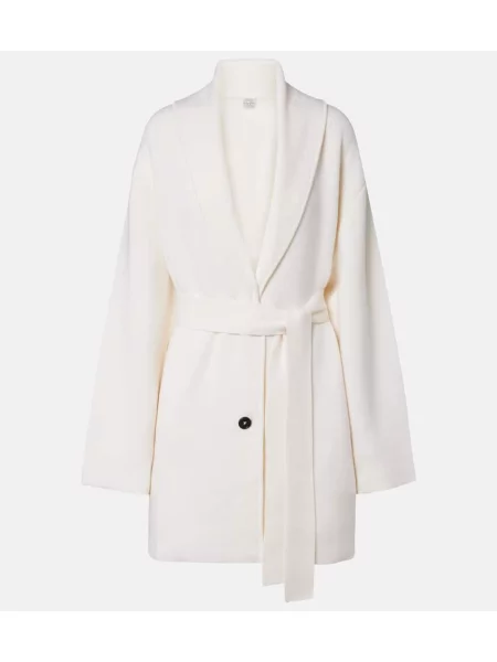 Płaszcz Toteme wełniany biały
