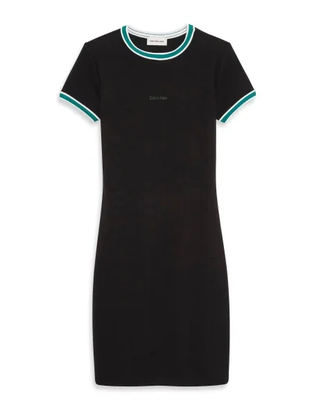 Calvin Klein Jeans Rochie verde / verde petrol / negru alb