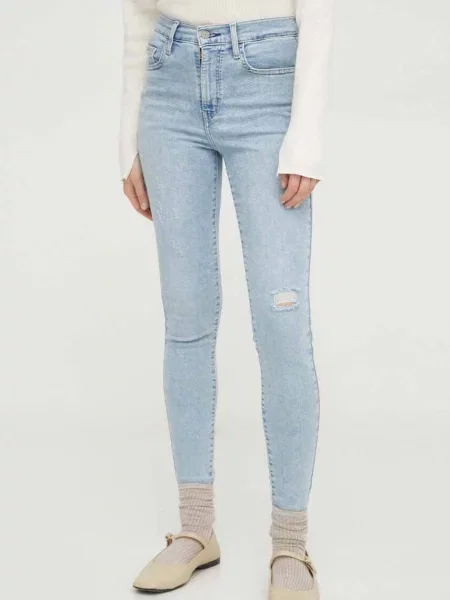 Дънки Levi's HIRISE SUPER SKINNY синьо