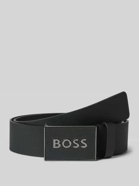 Pasek z naturalnej skóry model BOSS_ICON' czarny