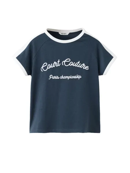 MANGO KIDS Tricou COURT albastru marin alb