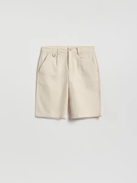 Reserved Pantaloni scurți cu adaos de in bej