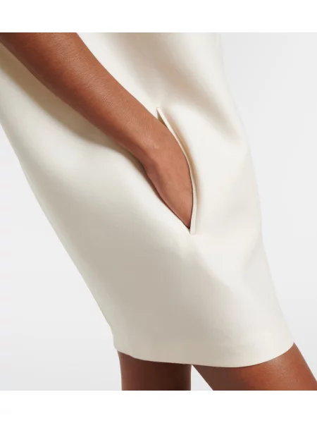 Rochie Balenciaga de lână drapată alb