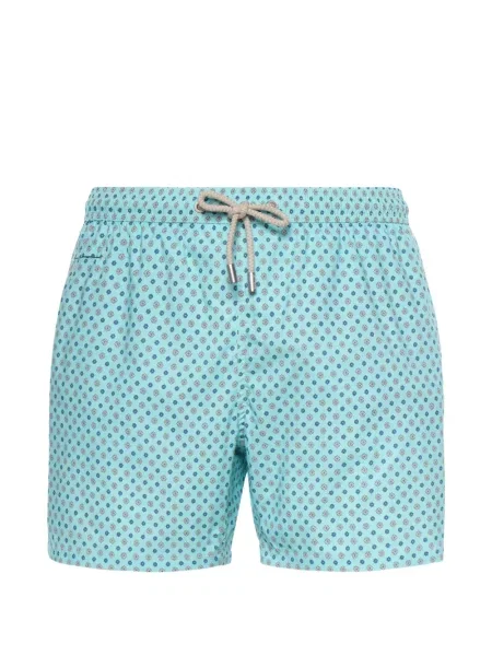 Slip de baie Mc2 Saint Barth cu imagine cu imprimeu geometric albastru
