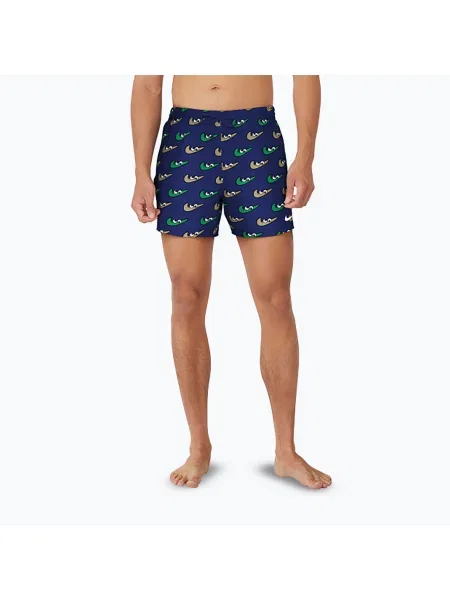 Férfi Nike Multi Print 5" Volley úszónadrág éjfekete tengerészkék. Méret: L