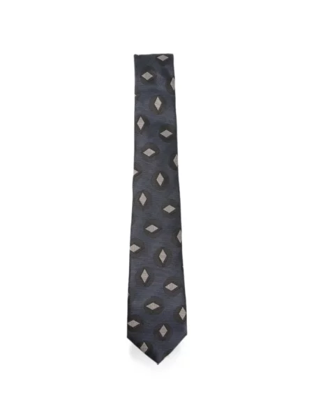Cravată Giorgio Armani cu imprimeu geometric albastru