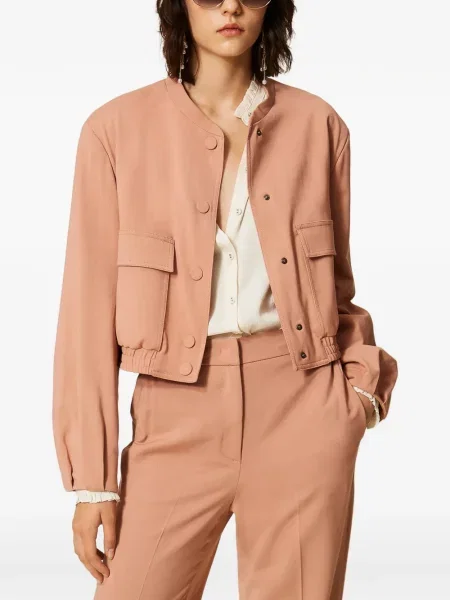 Bomber striukė Twinset ruoželis rožinė