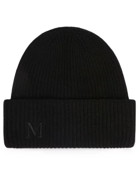Плетена шапка Max Mara бродирана черно