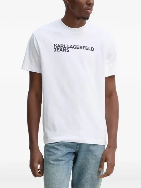 Tricou Karl Lagerfeld Jeans cu imagine alb