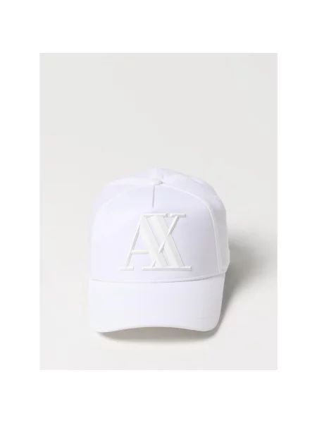 Czapka z daszkiem Armani Exchange z autografem biała