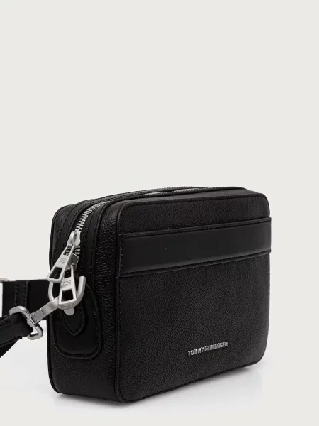 Tommy Hilfiger geantă mică pentru bărbați din piele negru