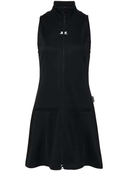 Rochie Courreges cu broderie negru