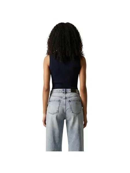 S golierom blúzka Jacqueline De Yong modrá