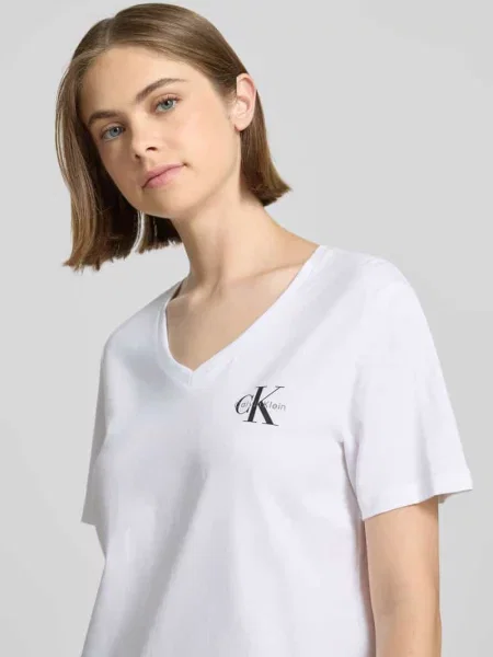 Koszulka z nadrukiem Calvin Klein Jeans z nadrukiem biała