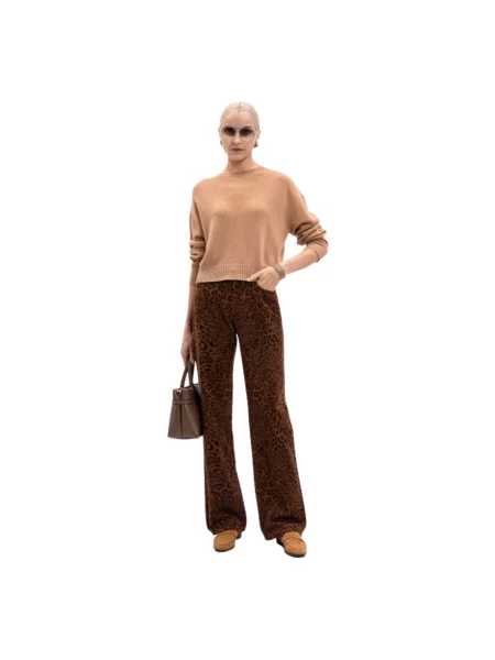Twinset sweter wełniany lekki brązowy