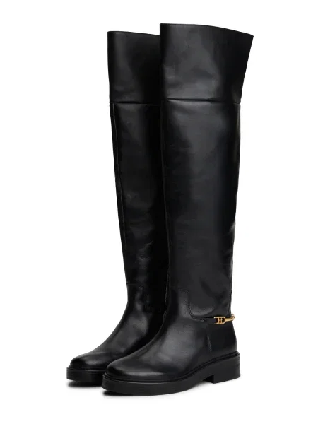 TOMMY HILFIGER Cizme peste genunchi Horsebit' negru