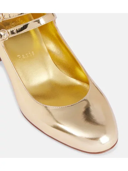 Kožené lodičky Christian Louboutin zlatá