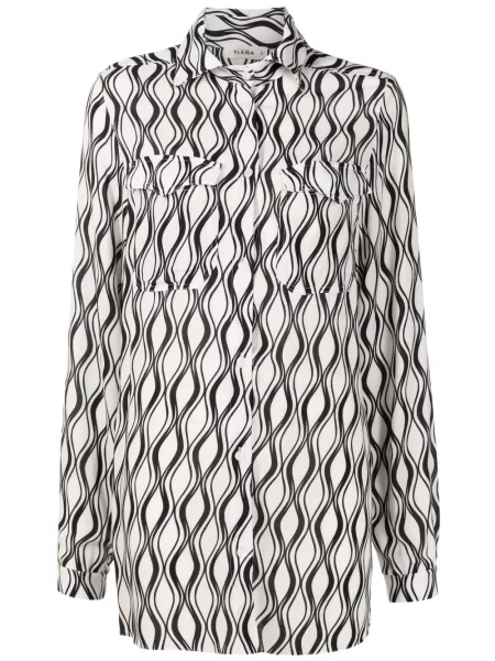 Cămașă Amir Slama cu imagine lungă negru