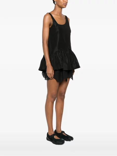 Top Simone Rocha cu volane asimetric negru