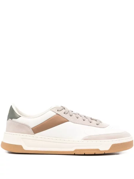 Sneakerși Boss din piele alb