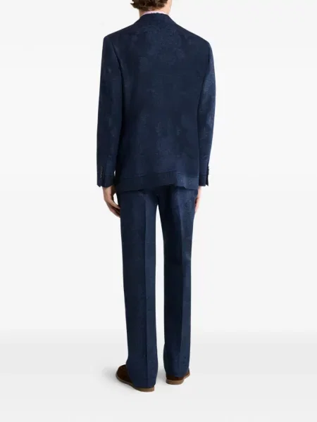 Geacă Etro cu model floral din jacard albastru