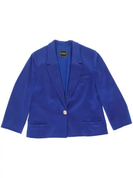 Vlněné jednořadé sako Versace Pre-owned modré