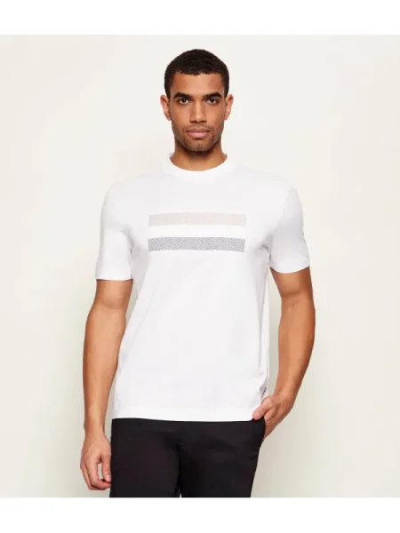 BOSS BLACK Tricou C-Taut 10 | mercerizat alb