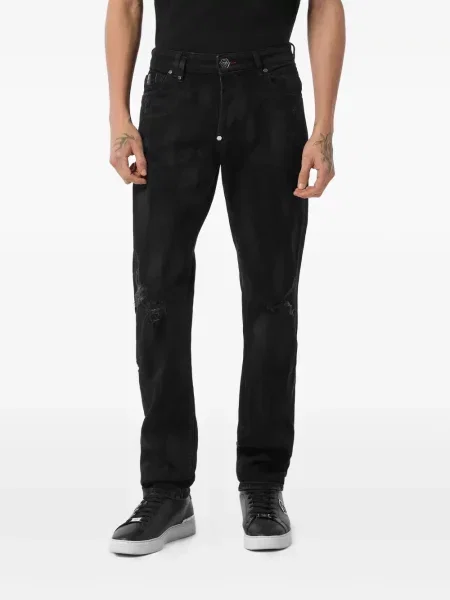 Blugi drepți Philipp Plein negru