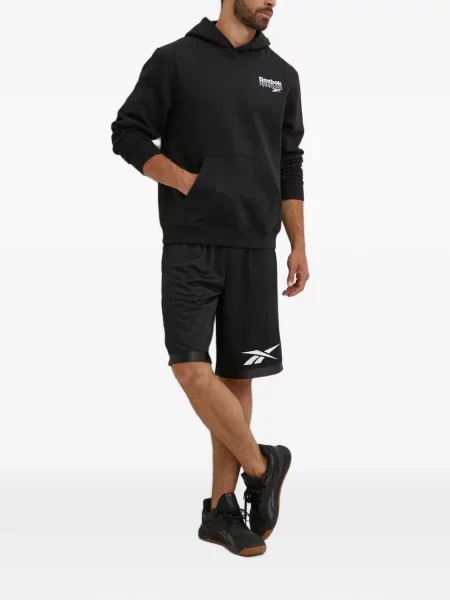 Hanorac cu glugă Reebok cu autograf negru
