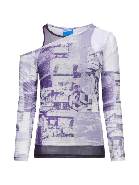 Top Karl Lagerfeld Jeans cu imagine plasă violet
