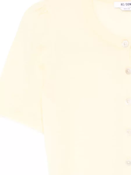 Scurt cardigan Re/done galben