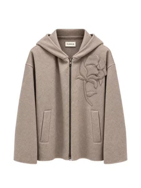 Geacă P.a.r.o.s.h. cu model floral cu glugă