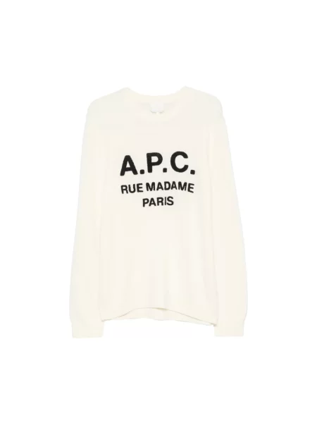 Dzianinowy sweter A.p.c. beżowy