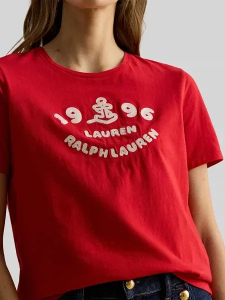 Męski t-shirt o kroju regular fit z czystej bawełny Lauren Ralph Lauren czerwona