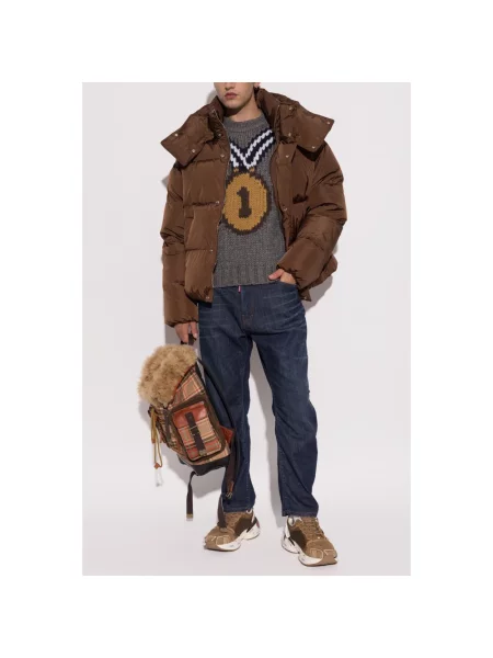 Kamizelka Dsquared2 z kapturem brązowa