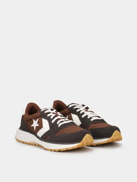 Кожаные кроссовки Converse бордовые