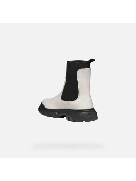 Geox Cizme J Junette Girl M Écru negru