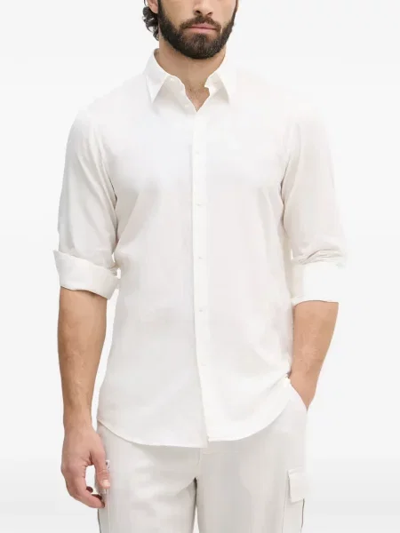 Lung cămașă Armani Exchange cu broderie alb