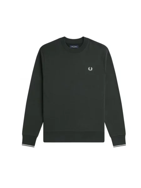 Bluza nierozpinana Fred Perry z okrągłym dekoltem zielona